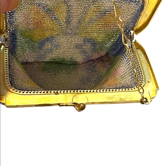 Antique 1900  early ornate metal mesh Butterfly purse Art Deco Whiting Davis - Picture 12 of 12